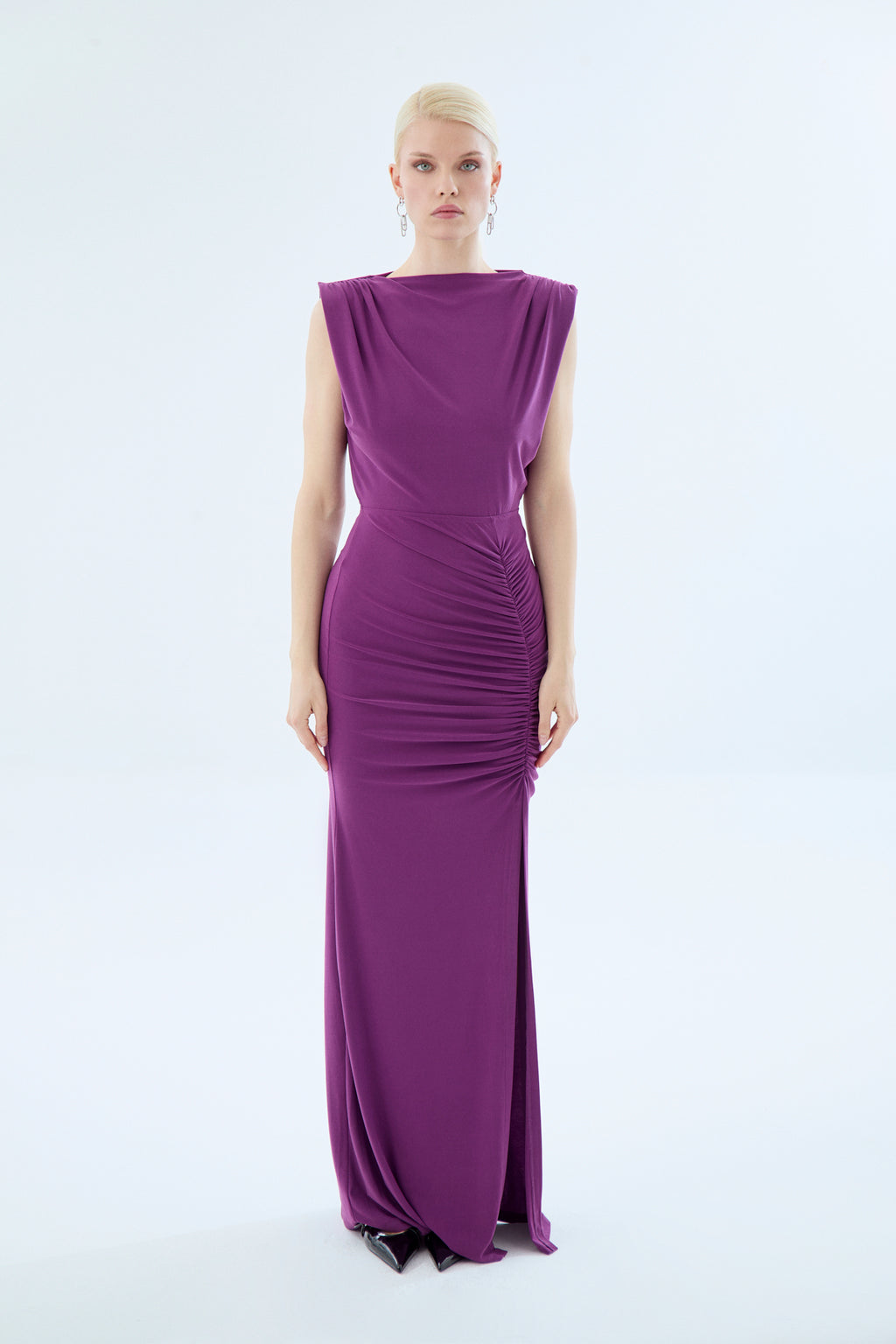 Maxikleid mit Raffungen
