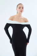 Schulterfreies Maxikleid