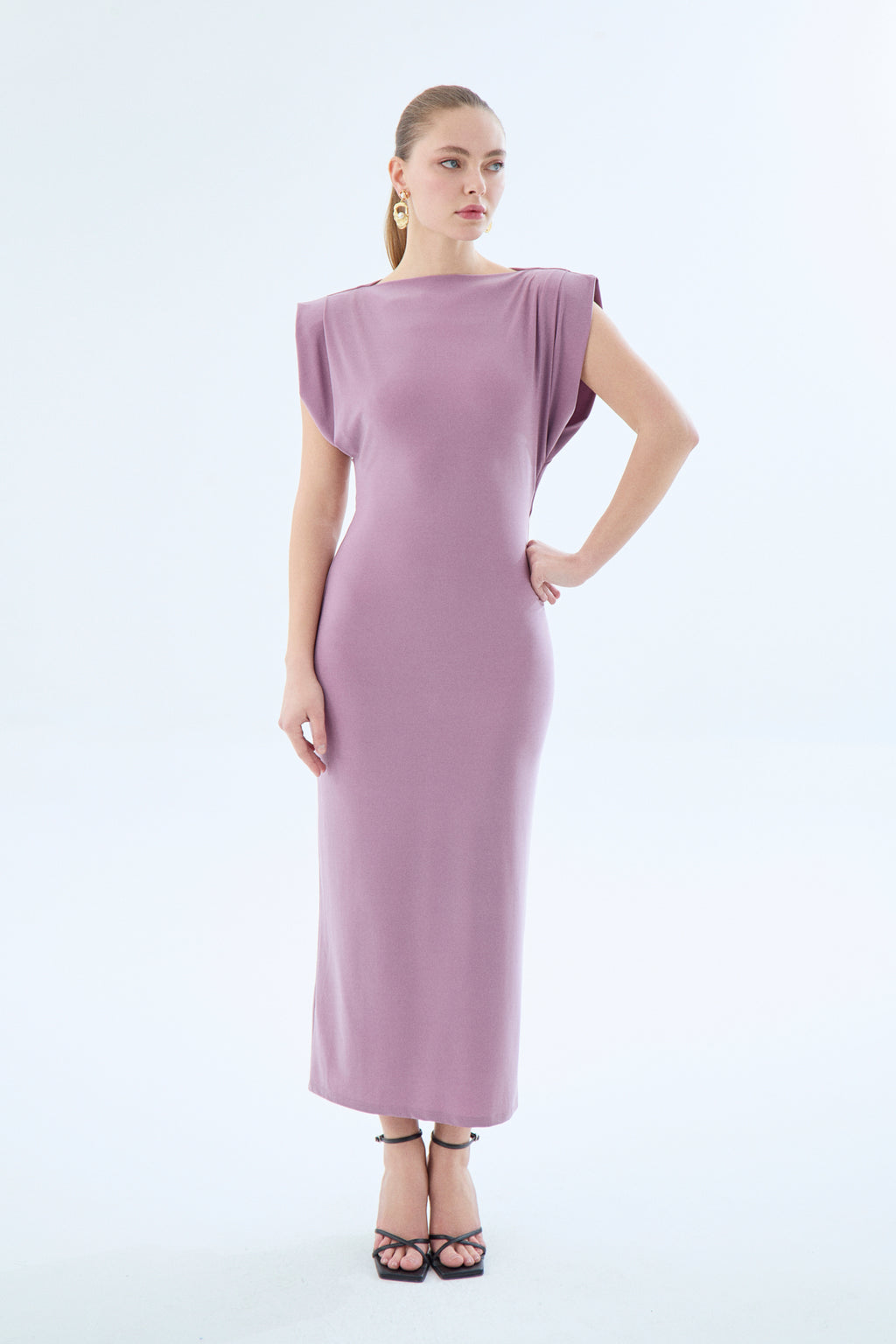 Drapierters Midikleid