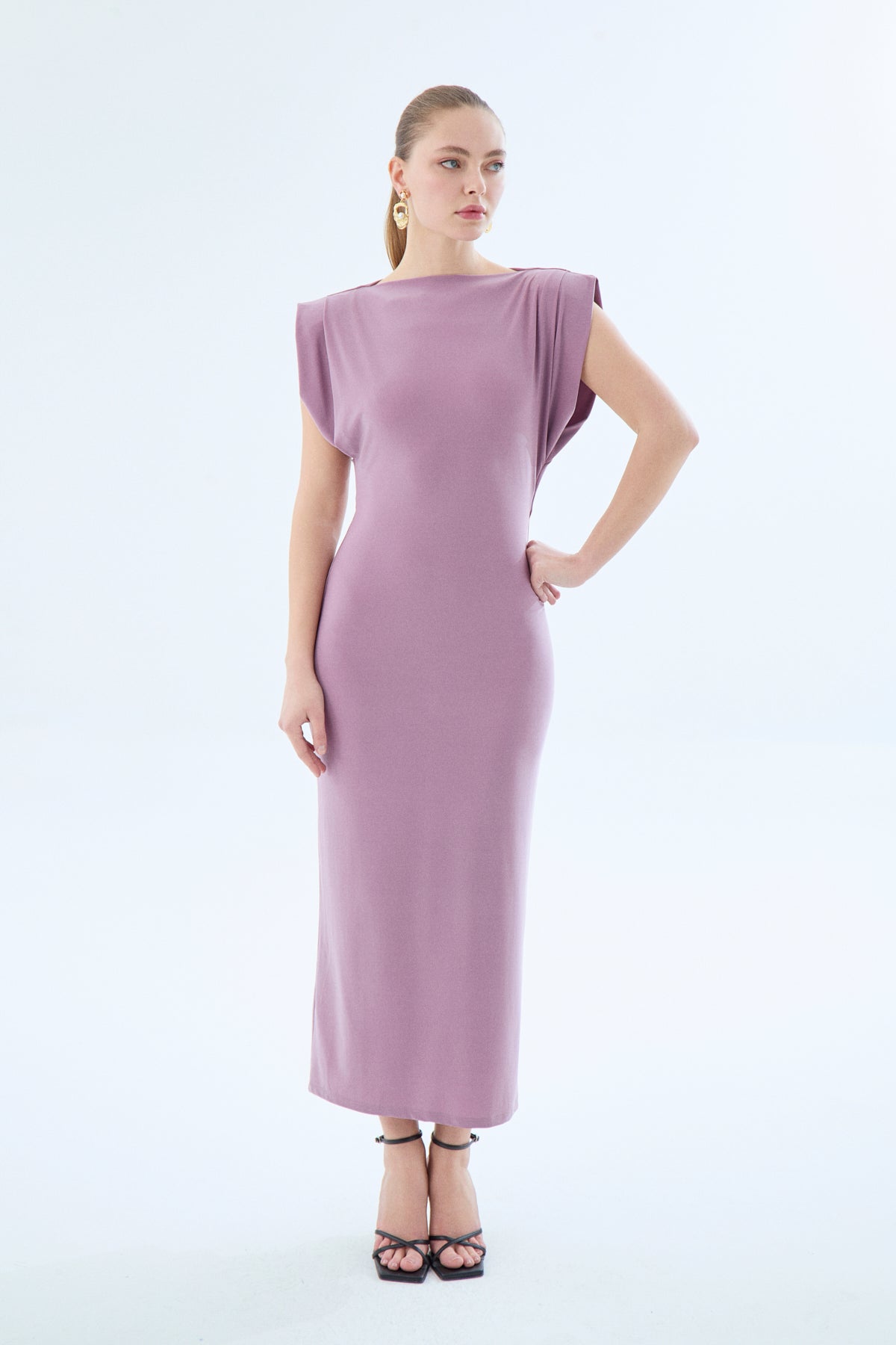 Drapierters Midikleid
